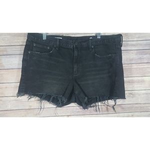 Gap slim fit black jean high waisted shorts  33